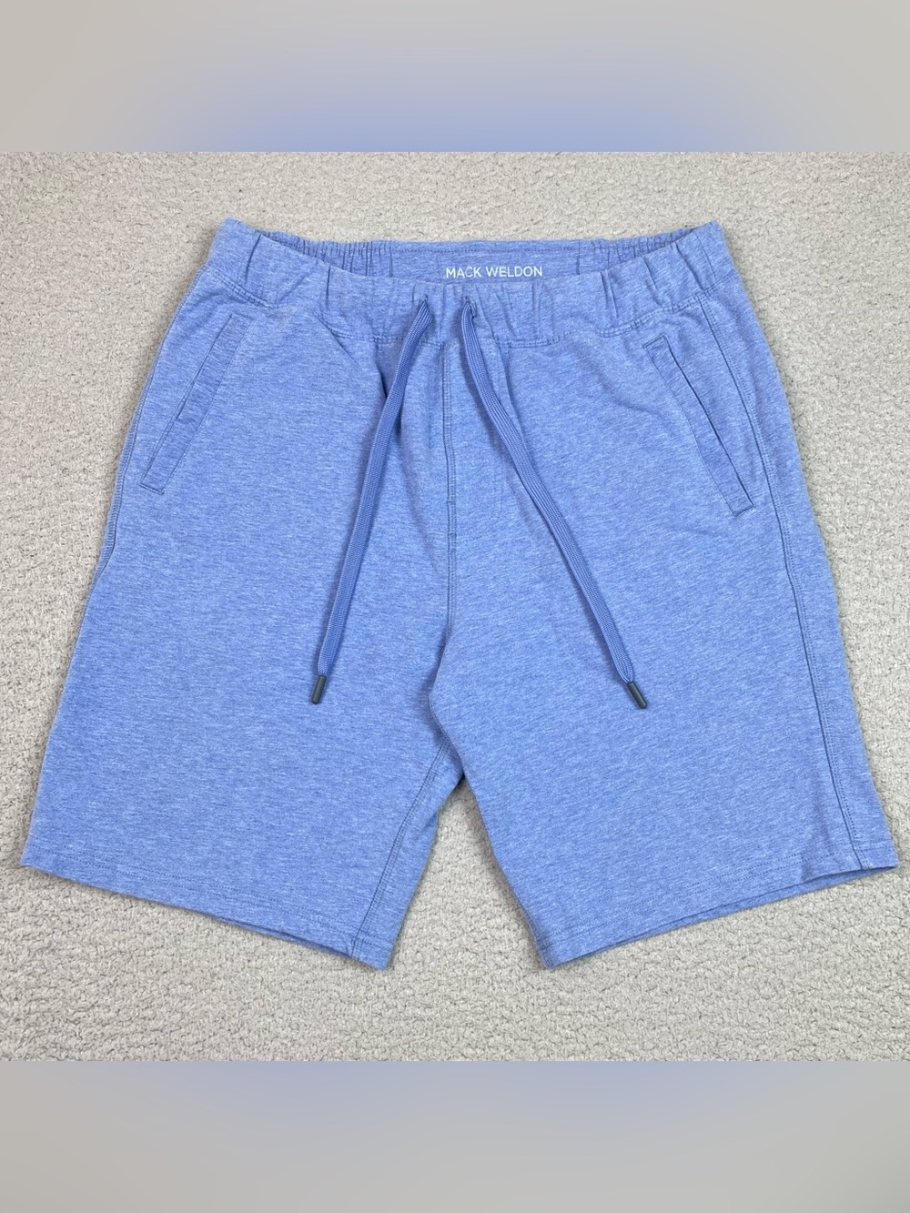 Mack Weldon Ace Sweat Shorts Men's Size M Blue Elastic Waist Strech Lounge EUC